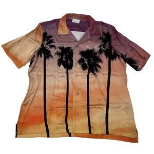 Blue Sky Inn Sunset Palms Short Sleeved Shirt in Orange